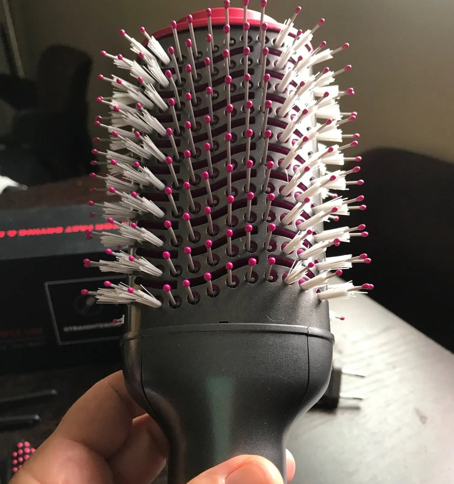 One Step Hot Air Brush Hair Dryer Straightener & Curler...