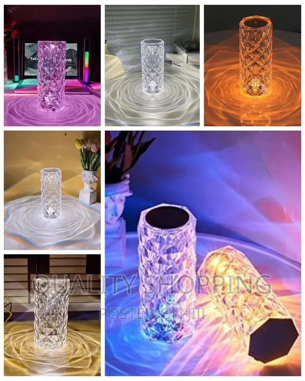 16 Colors Rose Touch sensor Crystal Desk Lamp