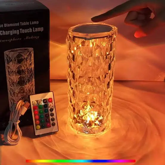 16 Colors Rose Touch sensor Crystal Desk Lamp