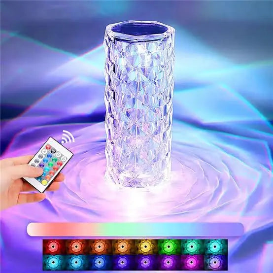 16 Colors Rose Touch sensor Crystal Desk Lamp