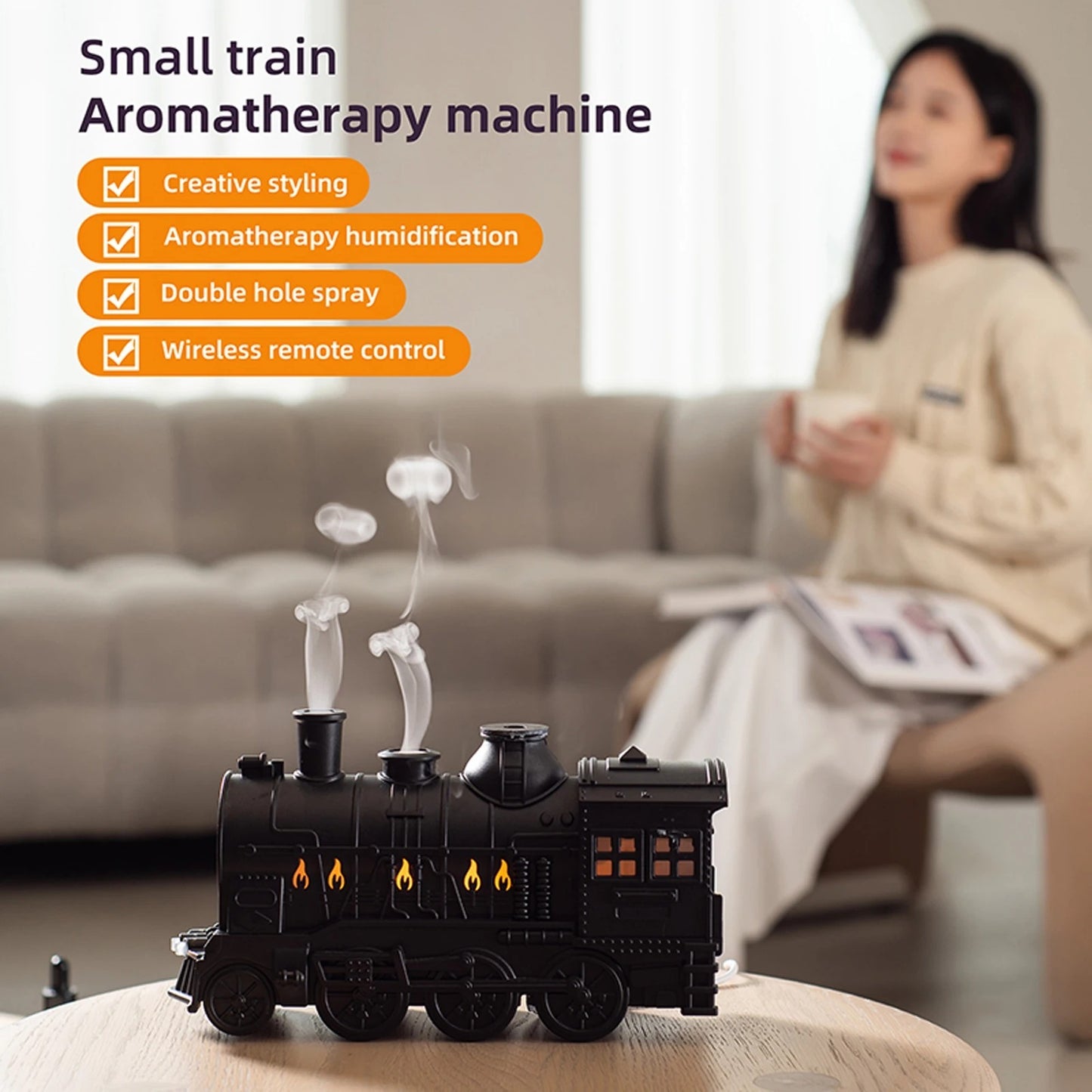 Vintage Steam Train Air Humidifier & Essential Oil Diffuser