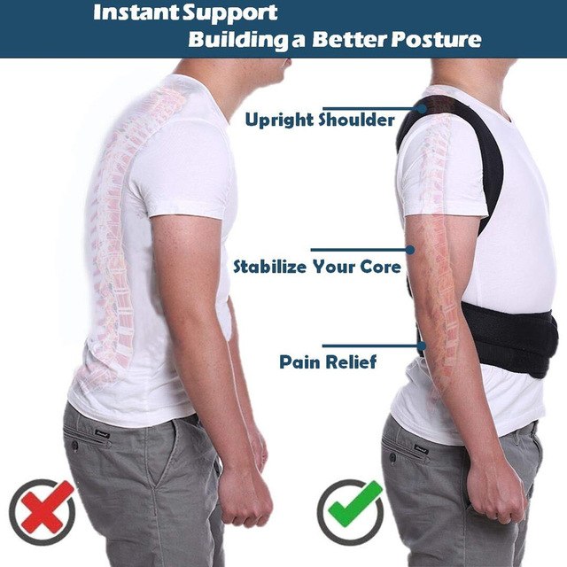 Adjustable Magnetic Posture Corrector Back Support Belt for Back Pain Relief