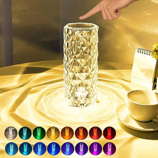 16 Colors Rose Touch sensor Crystal Desk Lamp
