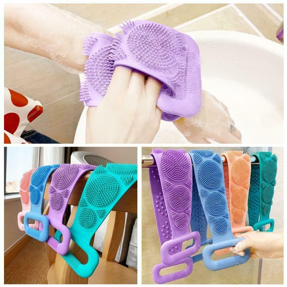 Silicone Bath Body Brush Soft Rubbing Exfoliating Massage For Back Cleaning | Random Colour