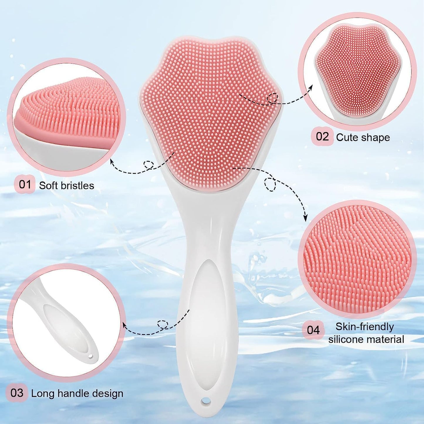 Silicone Face Scrubber Brush, Manual Handheld Massager, (Random Color)