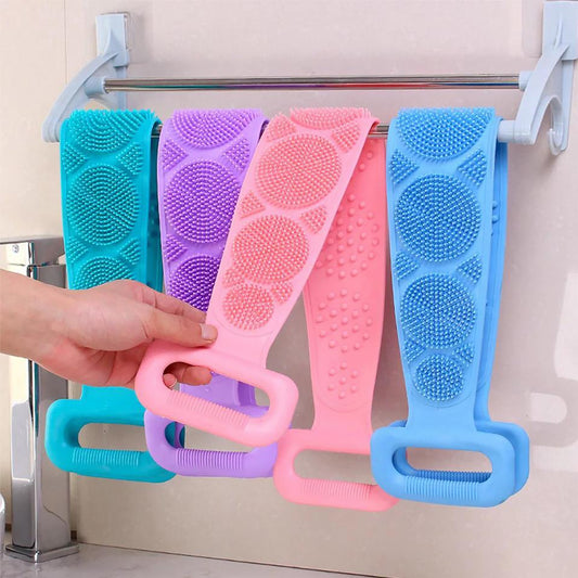 Silicone Bath Body Brush Soft Rubbing Exfoliating Massage For Back Cleaning | Random Colour
