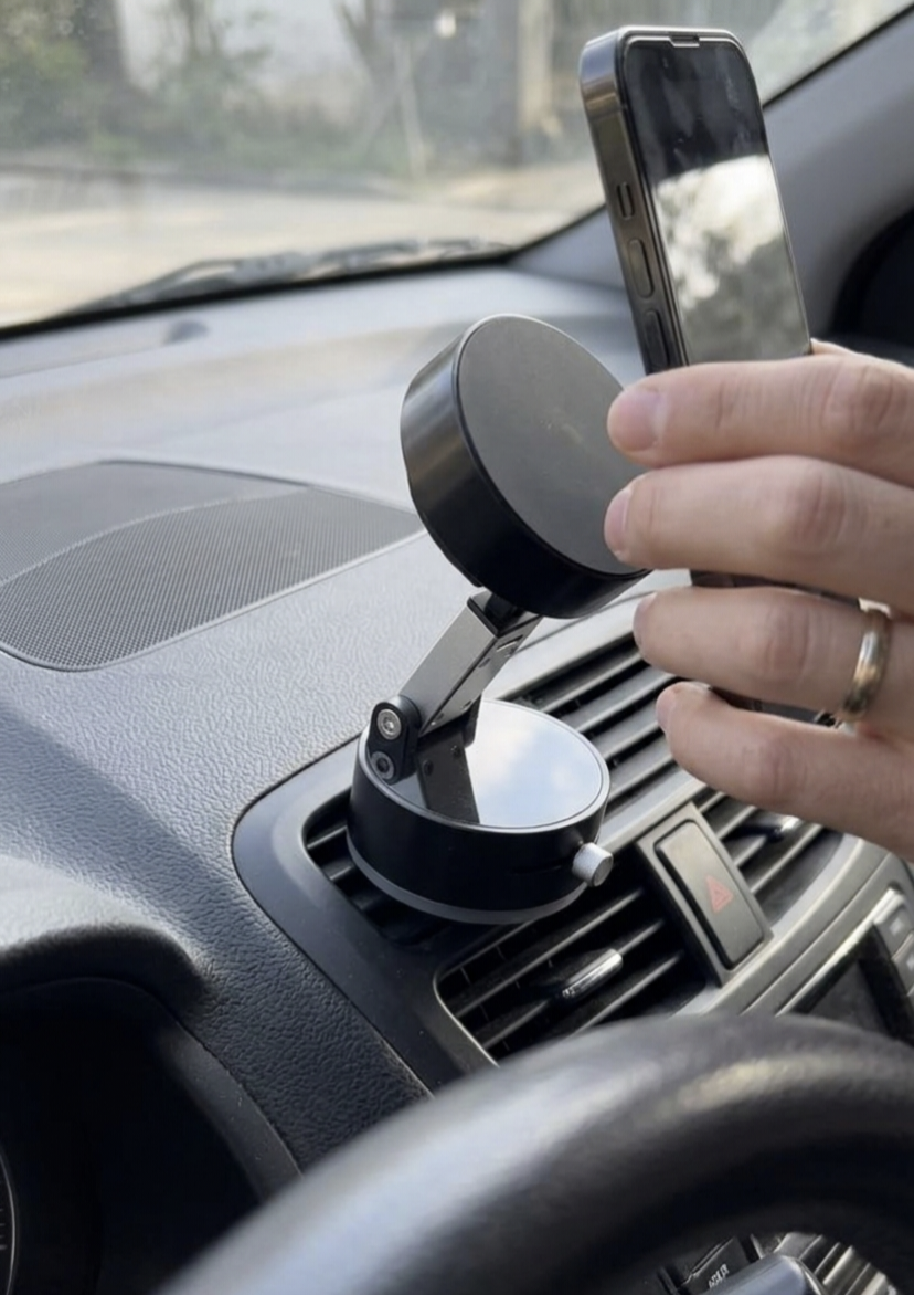 Vacuum Magnetic Suction Cup Folding Stand – Double-Sided Universal Mobile Phone Holder