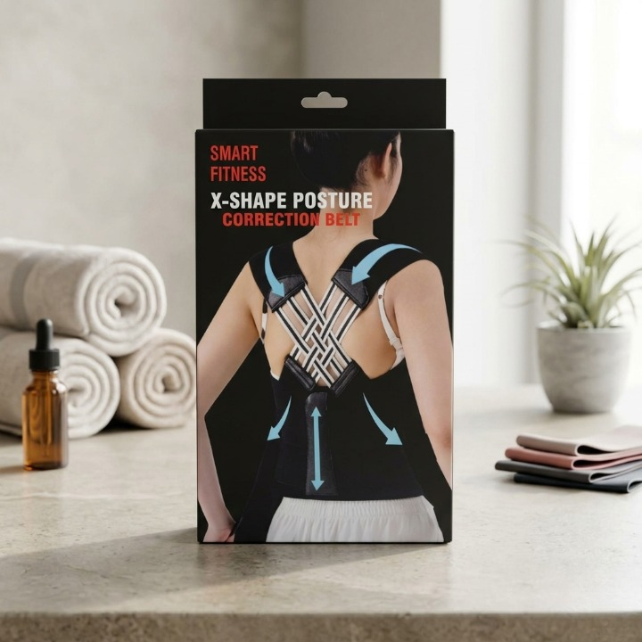 X-Shape Posture Correction Belt – Back & Shoulder Support for Men & Women