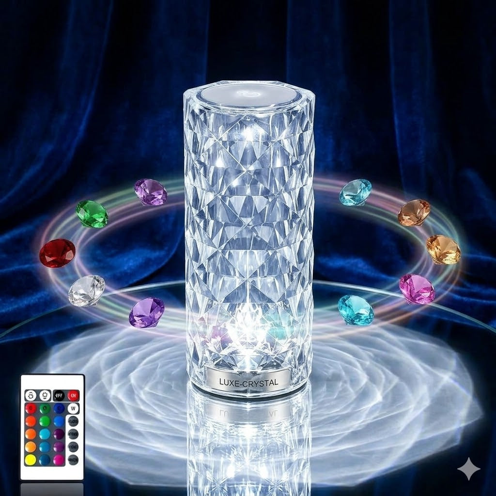 16 Colors Rose Touch sensor Crystal Desk Lamp
