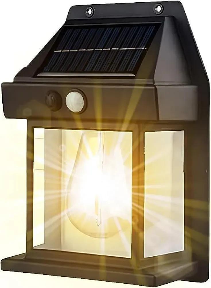 Solar Interaction Wall Lamp BK-888 – Waterproof Outdoor Motion Sensor Filament LED Lantern