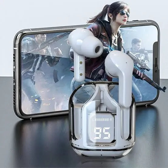 Air 31 CrystalPods™ Transparent Earbuds – 48Hr Battery 🔥