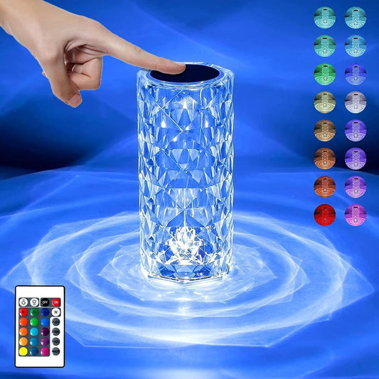 16 Colors Rose Touch sensor Crystal Desk Lamp