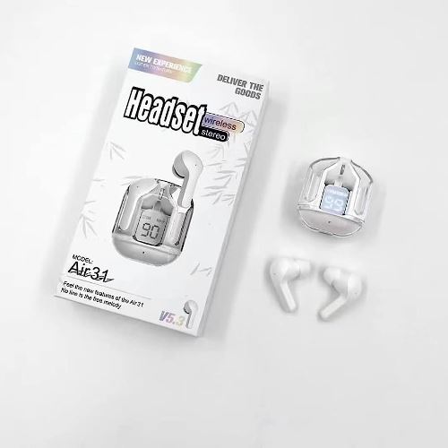 Air 31 CrystalPods™ Transparent Earbuds – 48Hr Battery 🔥