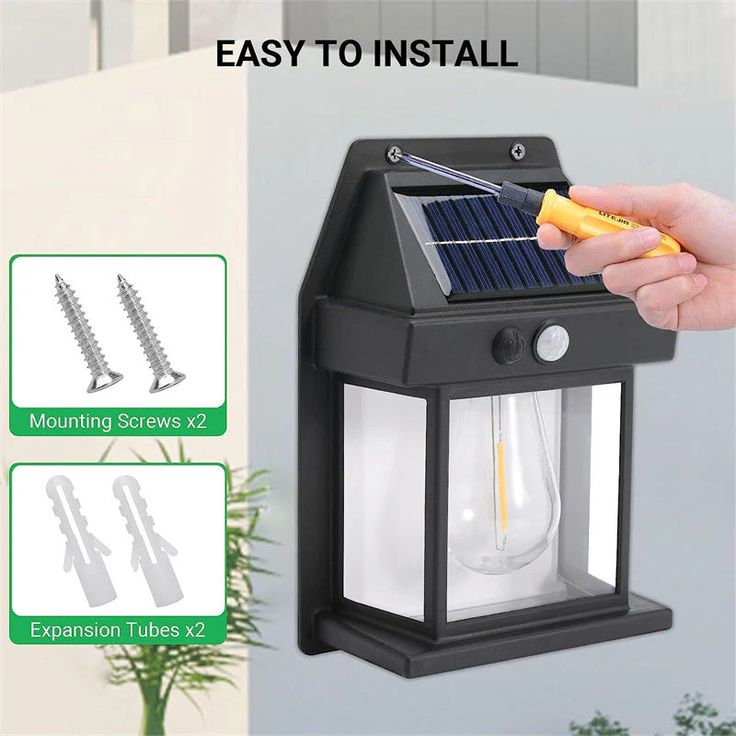 Solar Interaction Wall Lamp BK-888 – Waterproof Outdoor Motion Sensor Filament LED Lantern