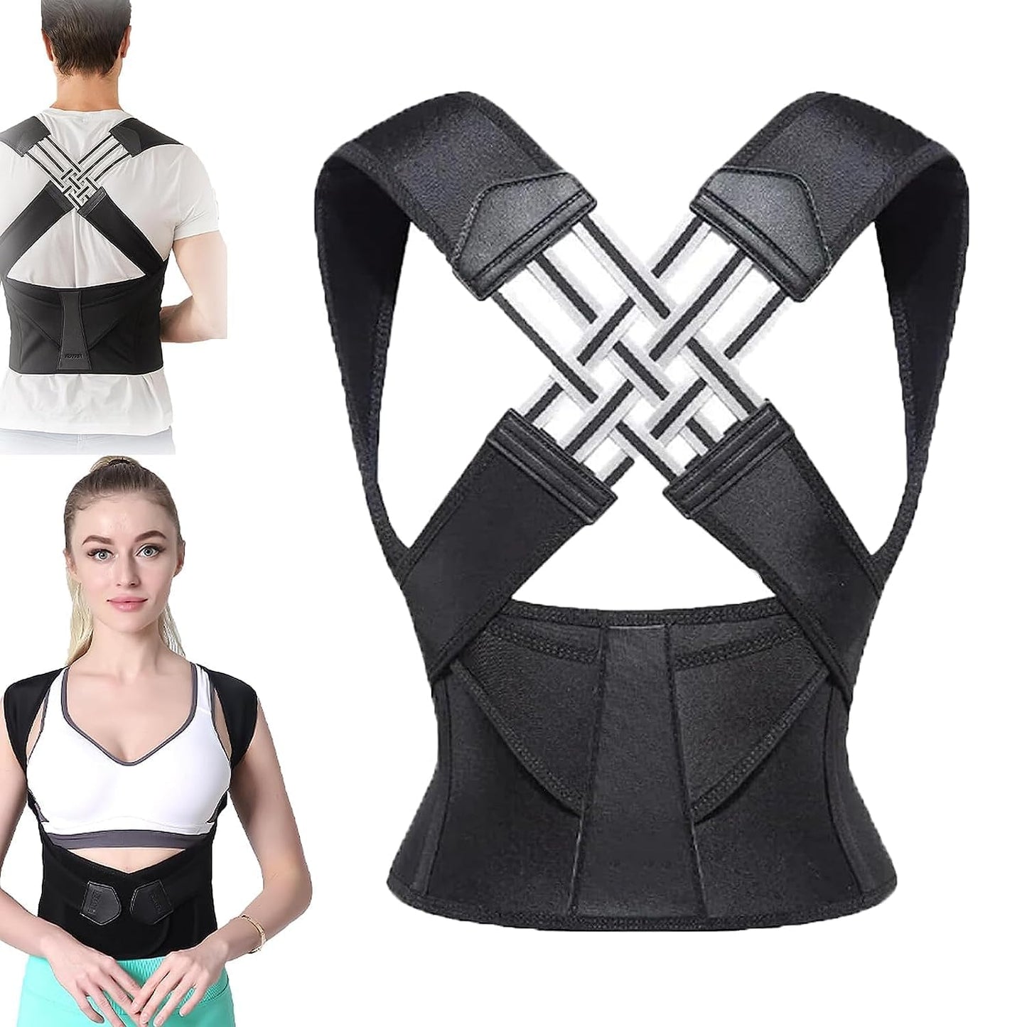 X-Shape Posture Correction Belt – Back & Shoulder Support for Men & Women