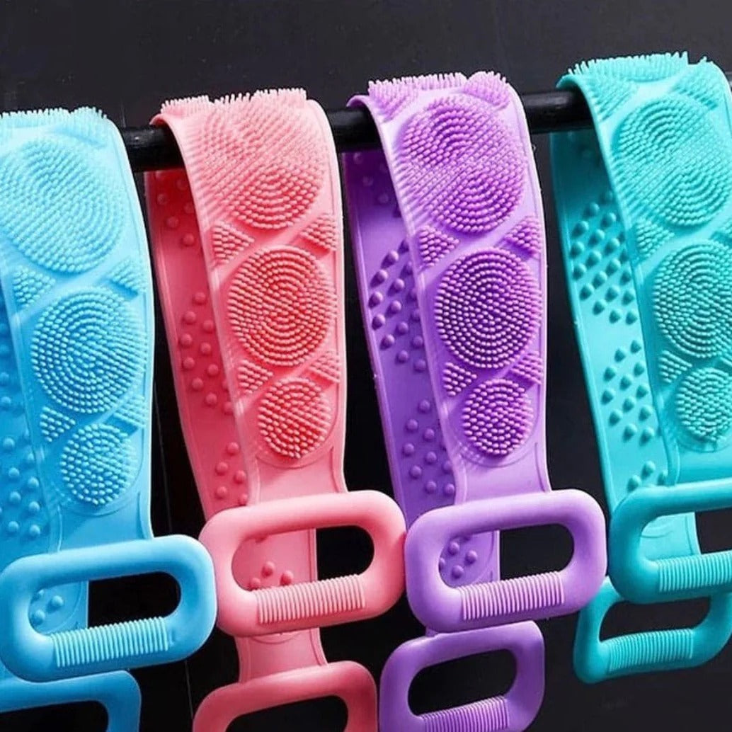 Silicone Bath Body Brush Soft Rubbing Exfoliating Massage For Back Cleaning | Random Colour