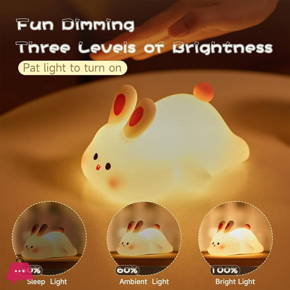 Silicon Rabbit Lamp - Rechargeable Rabbit Lamp With Touch Sensor