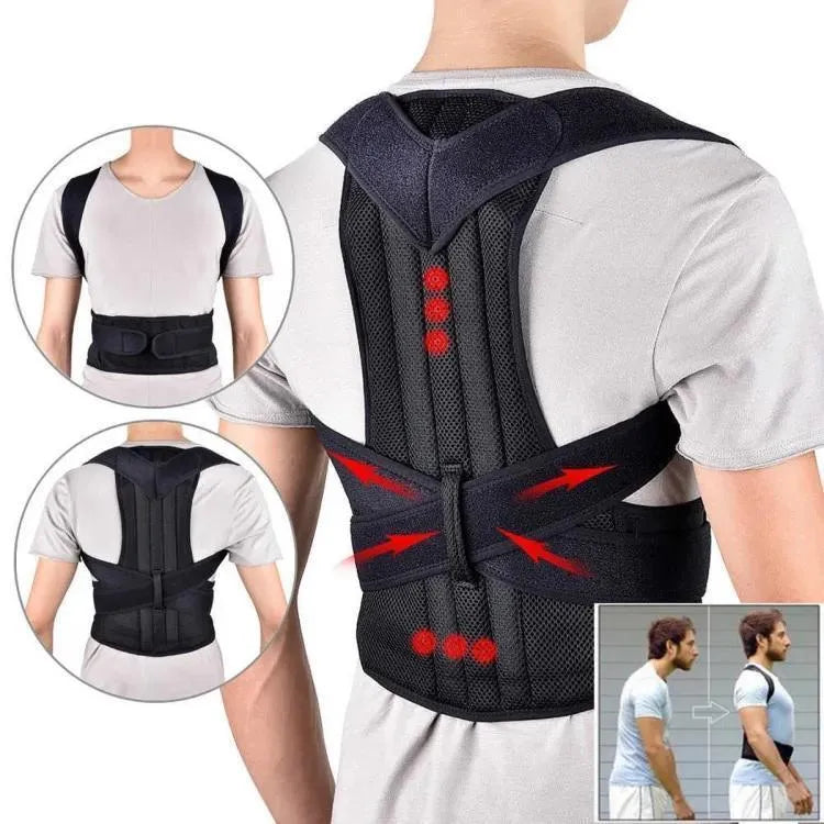 Adjustable Magnetic Posture Corrector Back Support Belt for Back Pain Relief