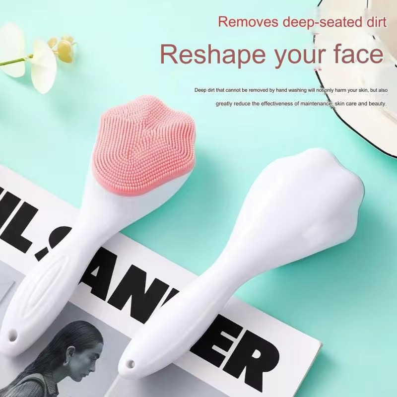 Silicone Face Scrubber Brush, Manual Handheld Massager, (Random Color)
