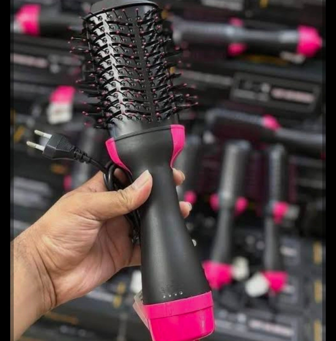 One Step Hot Air Brush Hair Dryer Straightener & Curler...