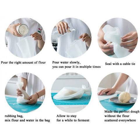 Premium Silicone Dough Kneading Bag | Non-Stick Reusable Flour Mixing Bag & Pastry Maker