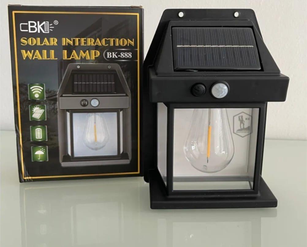 Solar Interaction Wall Lamp BK-888 – Waterproof Outdoor Motion Sensor Filament LED Lantern