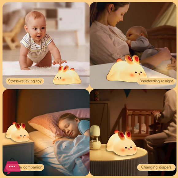 Silicon Rabbit Lamp - Rechargeable Rabbit Lamp With Touch Sensor